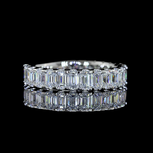 [EBP3/4EM200UPNS] 2.12 Cts Platinum Emerald Shape 3/4 Band Eternity Band