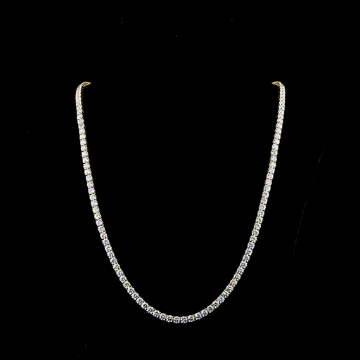 [NK14YTSRD1550P] 41.84 Cts 14k Yellow Gold Round Shape Tennis Necklace