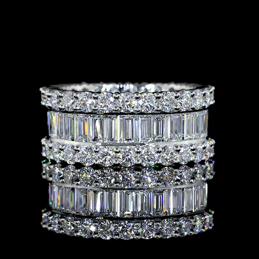 [EBPSP350PNS] 3.62 Cts Platinum Mix Shape Special Eternity Band