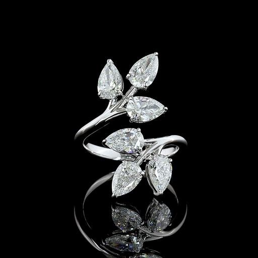 [RG14WSPPS300PEW] 3.09 Cts 14k White Gold Pear Shape Special Ring