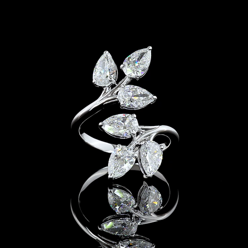 [RG14WSPPS300PNS] 3 Cts 14k White Gold Pear Shape Special Ring