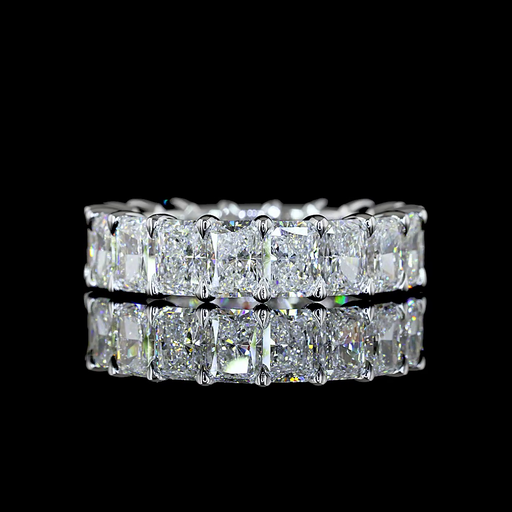 [EB14WRAD650PNS] 6.55 Cts 14k White Gold Radiant Shape Eternity Band Eternity Band