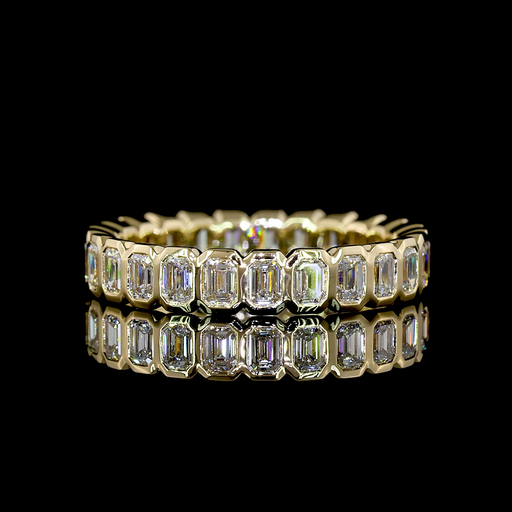 [EB14YEM150BNS] 1.7 Cts 14k Yellow Gold Emerald Shape Eternity Band Eternity Band