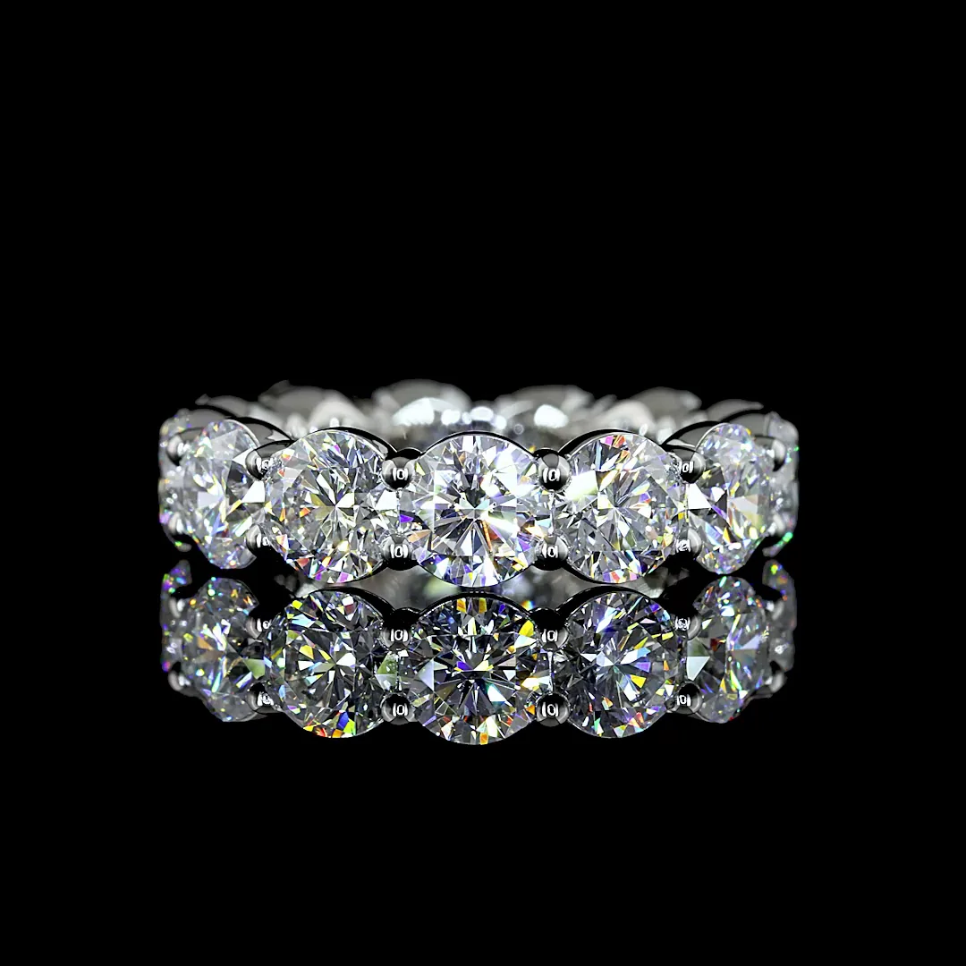 4.38 Cts Platinum Round Shape Eternity Band Eternity Band