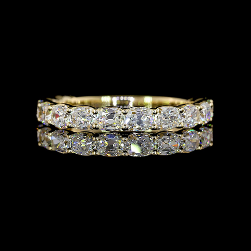 [EB14Y45750ANCU150PEW] 1.51 Cts 14k Yellow Gold Antique Cushion Shape 3/4 Band Eternity Band