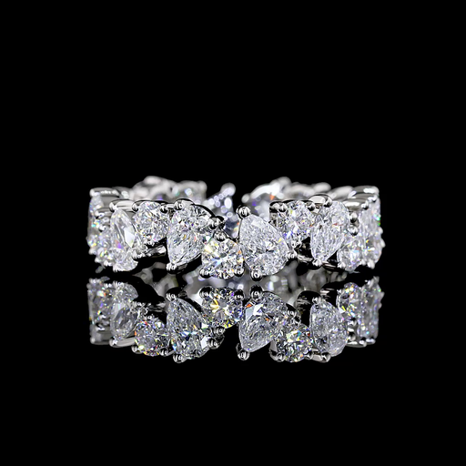 [EBPPS200RDPIN] 2.14 Cts Platinum Pear Shape Eternity Band Eternity Band