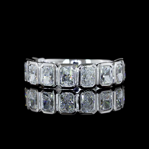 [EB14W45750RAD200BNS] 2.23 Cts 14k White Gold Radiant Shape 3/4 Band Eternity Band