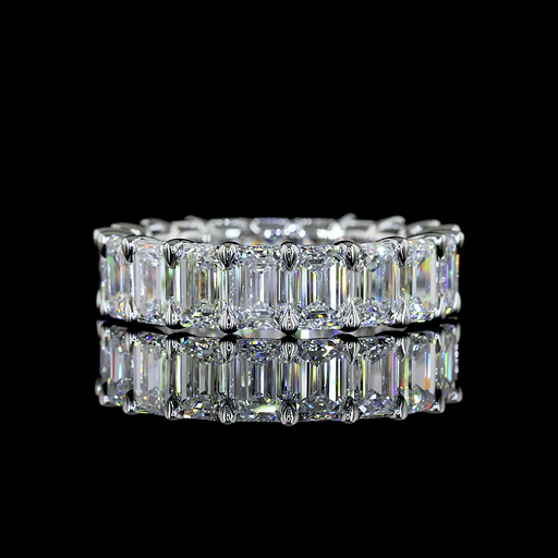[EBPEM1100PNS] 11.28 Cts Platinum Emerald Shape Eternity Band Eternity Band