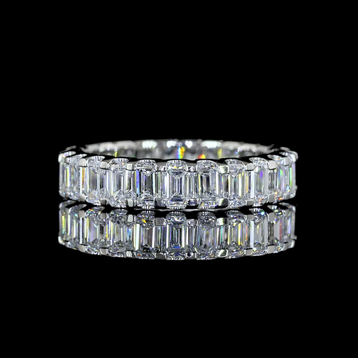 [EBPEM250UPNS] 2.68 Cts Platinum Emerald Shape Eternity Band Eternity Band
