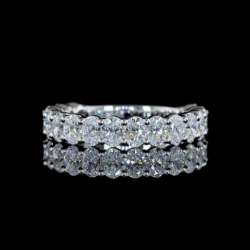 [EB18W45750OV150PNS] 1.65 Cts 18k White Gold Oval Shape 3/4 Band Eternity Band