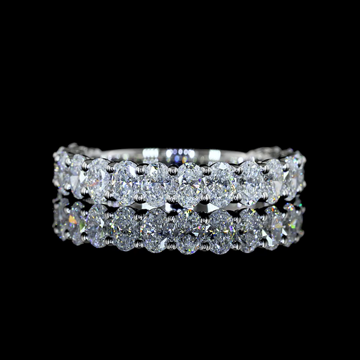 [EBP45750OV175PNS] 1.9 Cts Platinum Oval Shape 3/4 Band Eternity Band