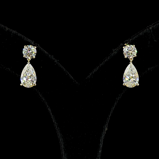 [ER14YHN500PNS] 5.02 Cts 14k Yellow Gold Mix Shape Hanging Earring