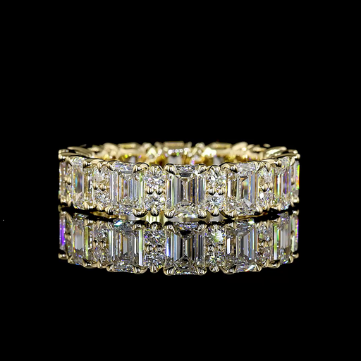 [EB14Y350PNS] 3.71 Cts 14k Yellow Gold Mix Shape Eternity Band Eternity Band