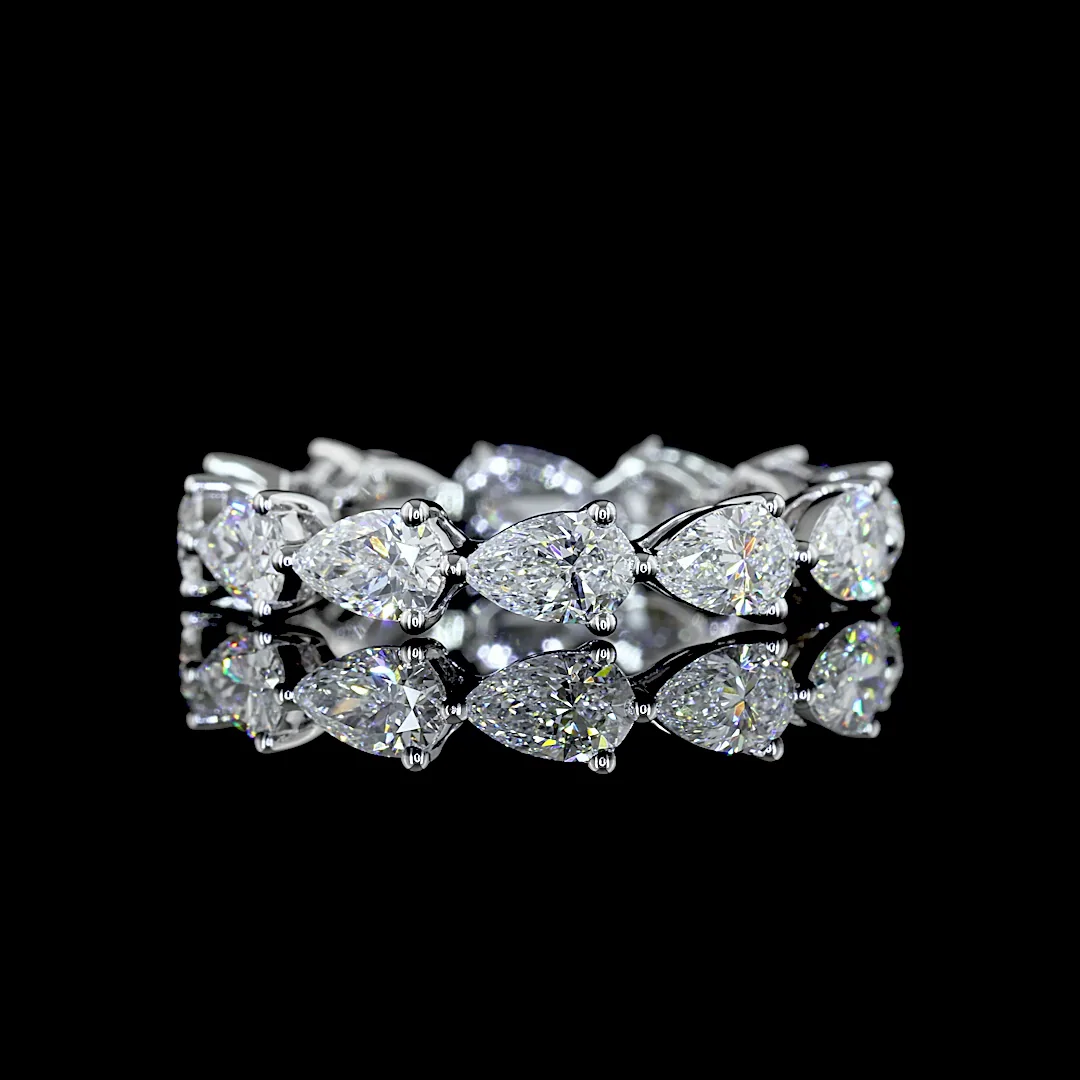 1.87 Cts 14k White Gold Pear Shape Eternity Band Eternity Band
