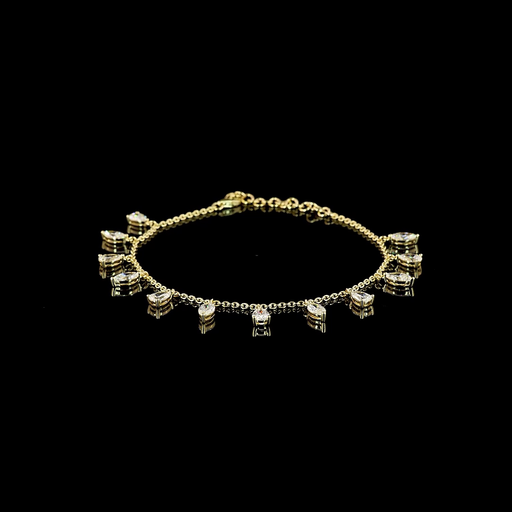 [BC14YST500PNS] 5.02 Cts 14k Yellow Gold Mix Shape Station Bracelet