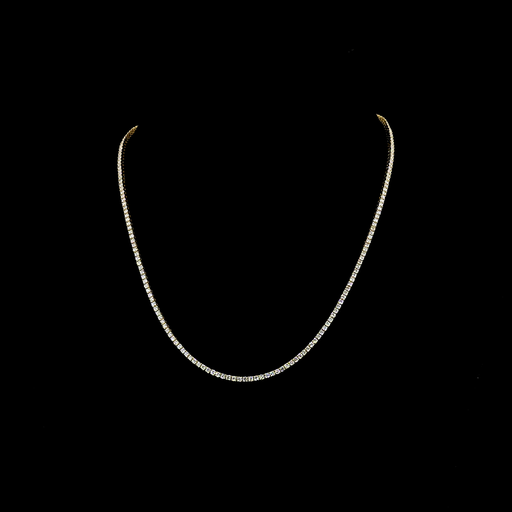 [NK14YTSRD400P] 4.47 Cts 14k Yellow Gold Round Shape Tennis Necklace