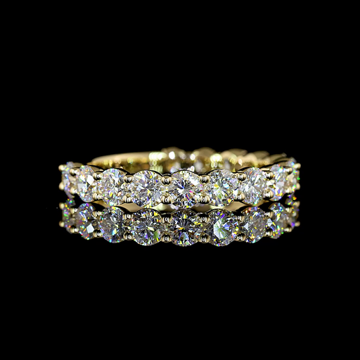 [EB14Y3/4RD150P] 1.53 Cts 14k Yellow Gold Round Shape 3/4 Band Eternity Band