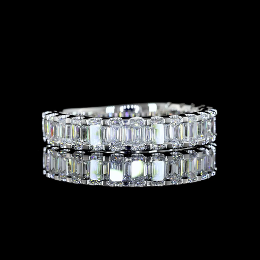 [EBP3/4EM150UP] 1.65 Cts Platinum Emerald Shape 3/4 Band Eternity Band