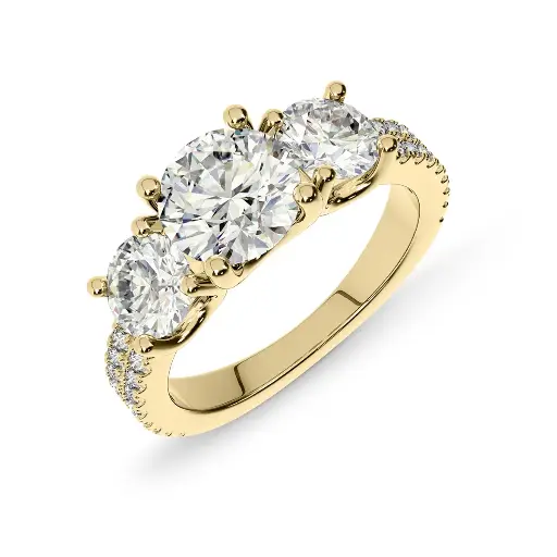 The Trellis Three Stone Round Brilliant Engagement Ring Style ENG404