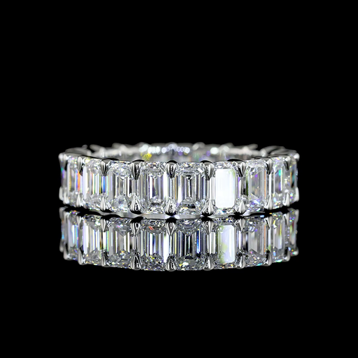 [EBPEM400PNS] 4.24 Cts Platinum Emerald Shape Eternity Band Eternity Band