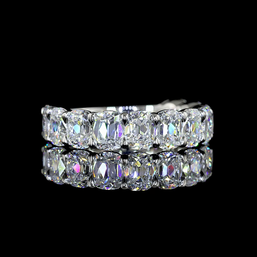 [EBP3/4ANCU300PNS] 3.07 Cts Platinum Antique Cushion Shape 3/4 Band Eternity Band