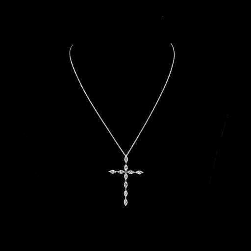 [PD14WSYMQ200PNS] 2.03 Cts 14k White Gold Marquise Shape Symbol Pendant
