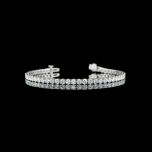 [BC14KWPTSRD500P] 5.32 Cts 14k White Gold - Platinum Round Shape Tennis Bracelet