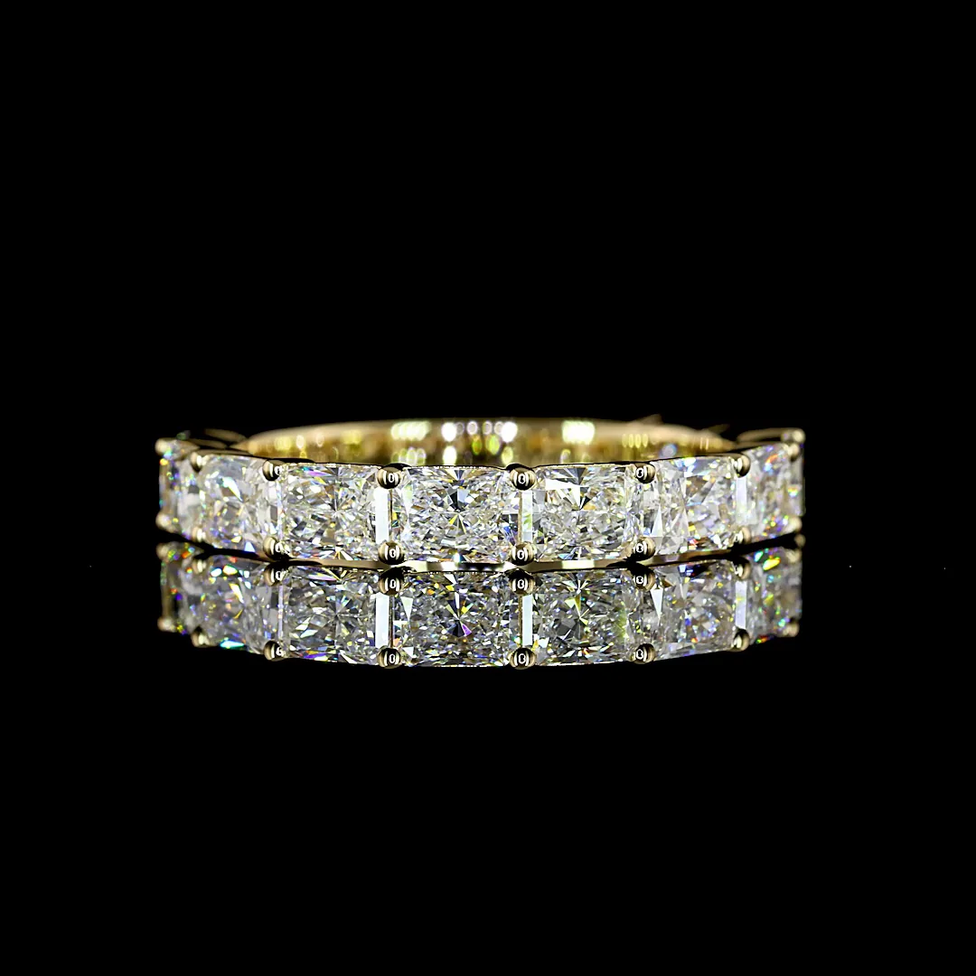 2.33 Cts 14k Yellow Gold Radiant Shape 3/4 Band Eternity Band