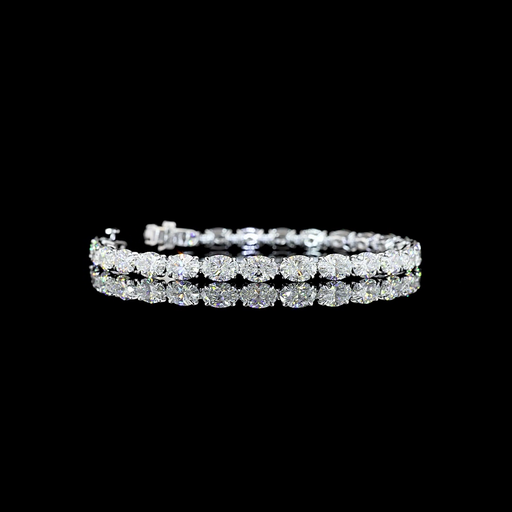 [BC14WTSOV1500PEW] 15.04 Cts 14k White Gold Oval Shape Tennis Bracelet