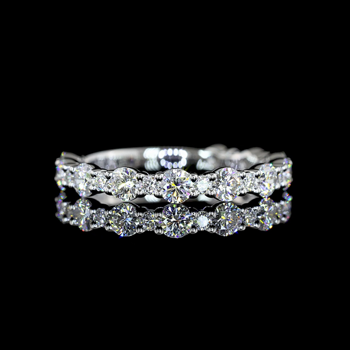 [EB14W3/4RD90P] 0.94 Cts 14k White Gold Round Shape 3/4 Band Eternity Band
