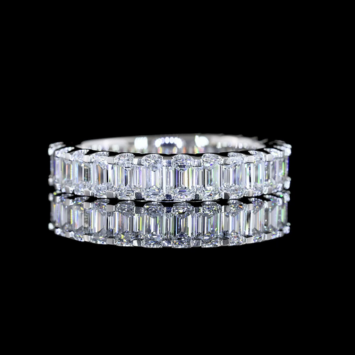 [EBP3/4EM175UPNS] 1.91 Cts Platinum Emerald Shape 3/4 Band Eternity Band