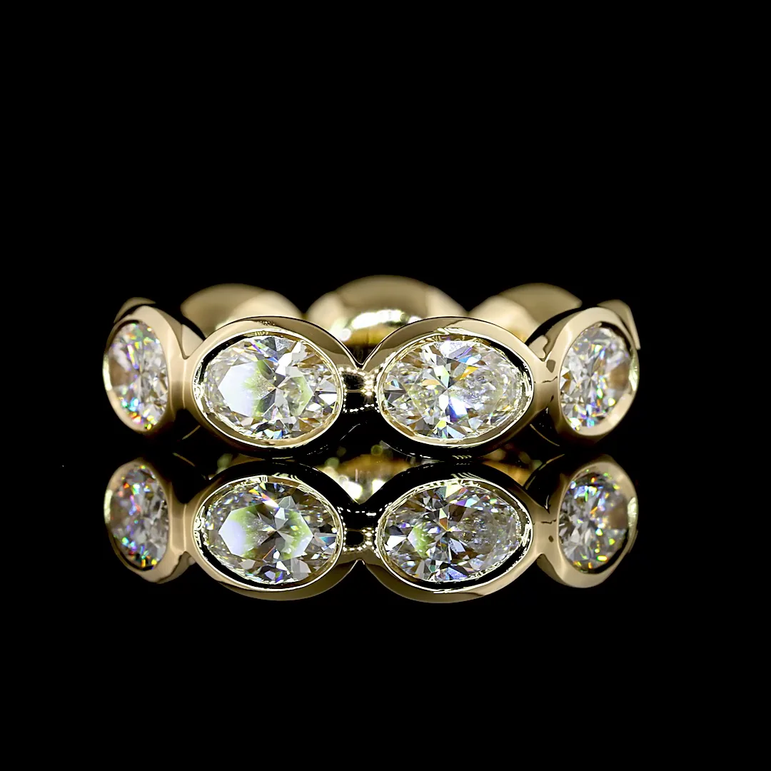 4.69 Cts 14k Yellow Gold Oval Shape Eternity Band Eternity Band