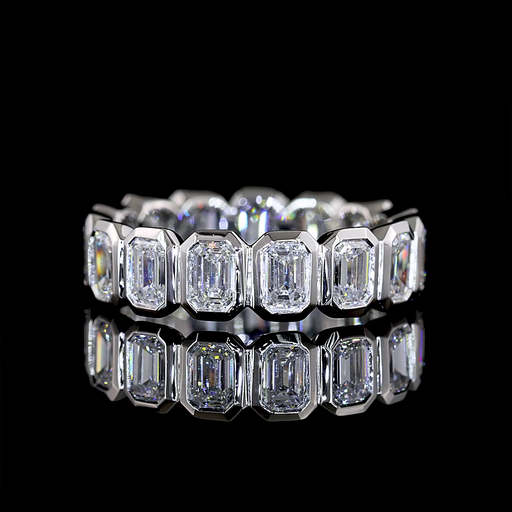 [EBPEM250BNS] 2.67 Cts Platinum Emerald Shape Eternity Band Eternity Band