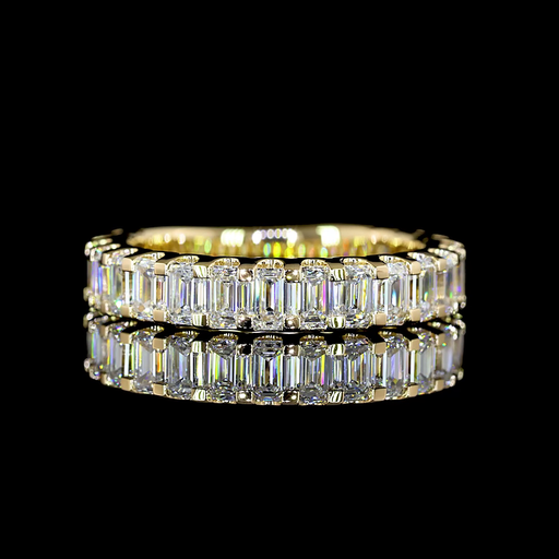 [EB14Y3/4EM175UPNS] 1.9 Cts 14k Yellow Gold Emerald Shape 3/4 Band Eternity Band
