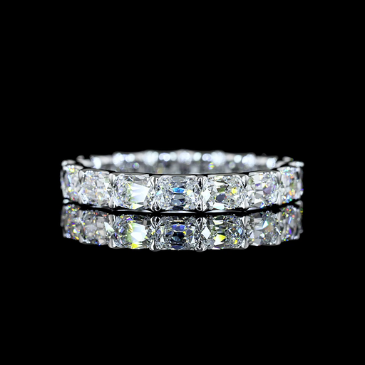 [EB14WANCU250UPEW] 2.48 Cts 14k White Gold Antique Cushion Shape Eternity Band Eternity Band