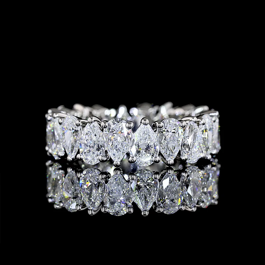 4.11 Cts Platinum Pear Shape Eternity Band Eternity Band