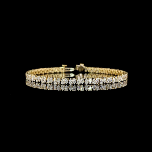 [BC14YTSPS450PNS] 4.72 Cts 14k Yellow Gold Pear Shape Tennis Bracelet