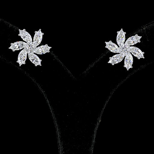 [ER14WSP600P] 5.89 Cts 14k White Gold Mix Shape Special Earring