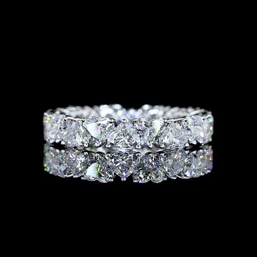 [EB14WHS400PNS] 4.34 Cts 14k White Gold Heart Shape Eternity Band Eternity Band