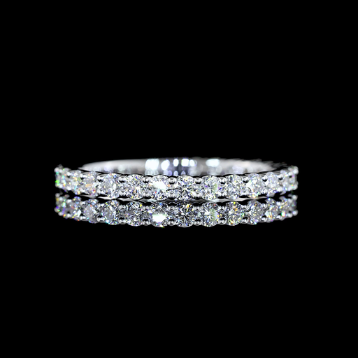 [EB14W3/4RD75P] 0.78 Cts 14k White Gold Round Shape 3/4 Band Eternity Band