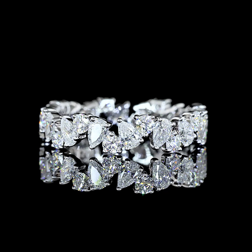 [EB14W175PIN] 1.88 Cts 14k White Gold Mix Shape Eternity Band Eternity Band