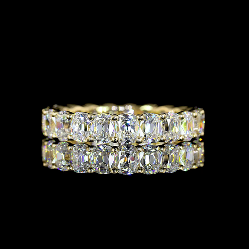 [EB14YANCU350PNS] 3.63 Cts 14k Yellow Gold Antique Cushion Shape Eternity Band Eternity Band