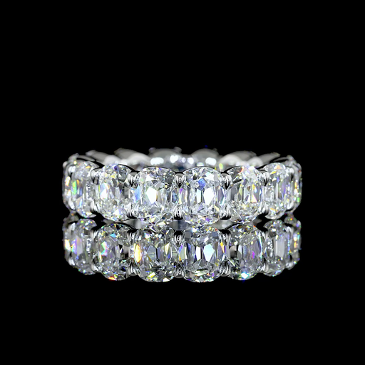 [EBPANCU650PNS] 6.64 Cts Platinum Antique Cushion Shape Eternity Band Eternity Band