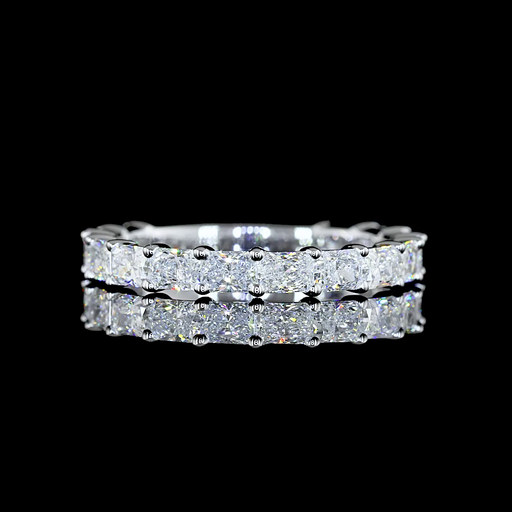 [EB14W3/4RAD100PEW] 1.35 Cts 14k White Gold Radiant Shape 3/4 Band Eternity Band