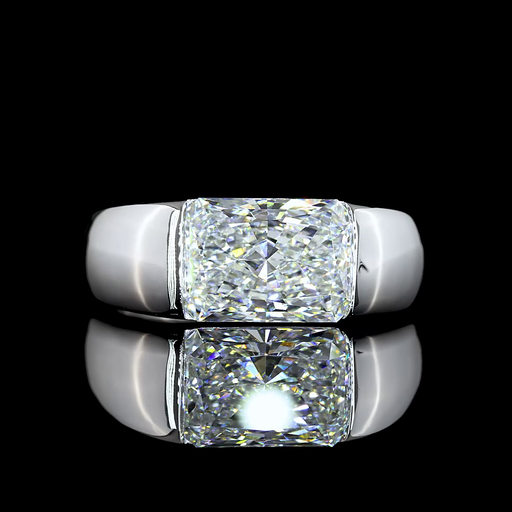 [RG14WSORAD250FEW] 2.68 Cts 14k White Gold Radiant Shape Solitaire Ring