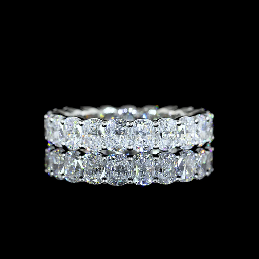 [EBPBECU350PNS] 3.87 Cts Platinum Cushion Brilliant Shape Eternity Band Eternity Band
