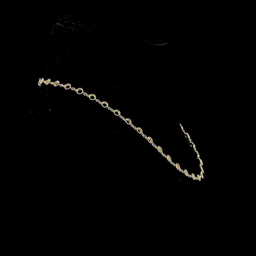 0 Cts 14k Yellow Gold Shape Station Necklace