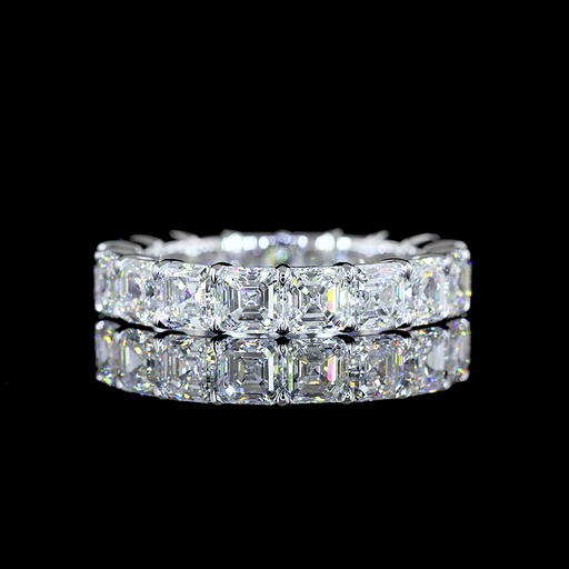 [EB14WAS550P] 5.89 Cts 14k White Gold Asscher Shape Eternity Band Eternity Band