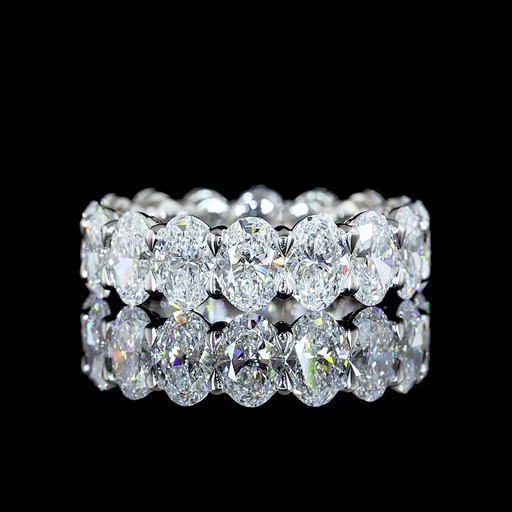 [EBPOV500PNS] 5.22 Cts Platinum Oval Shape Eternity Band Eternity Band