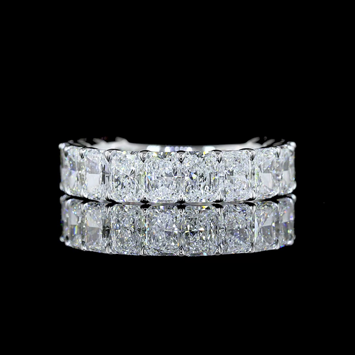 [EB14W3/4RAD275PNS] 2.86 Cts 14k White Gold Radiant Shape 3/4 Band Eternity Band